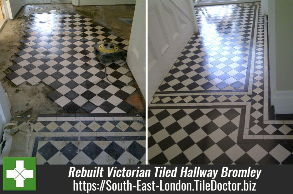 Rebuilt Victorian Tiled Hallway Cleaned and Sealed in Bromley