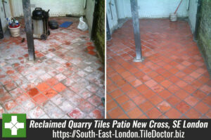 Reclaimed Quarry Tiles Patio Restoration in New Cross, SE London