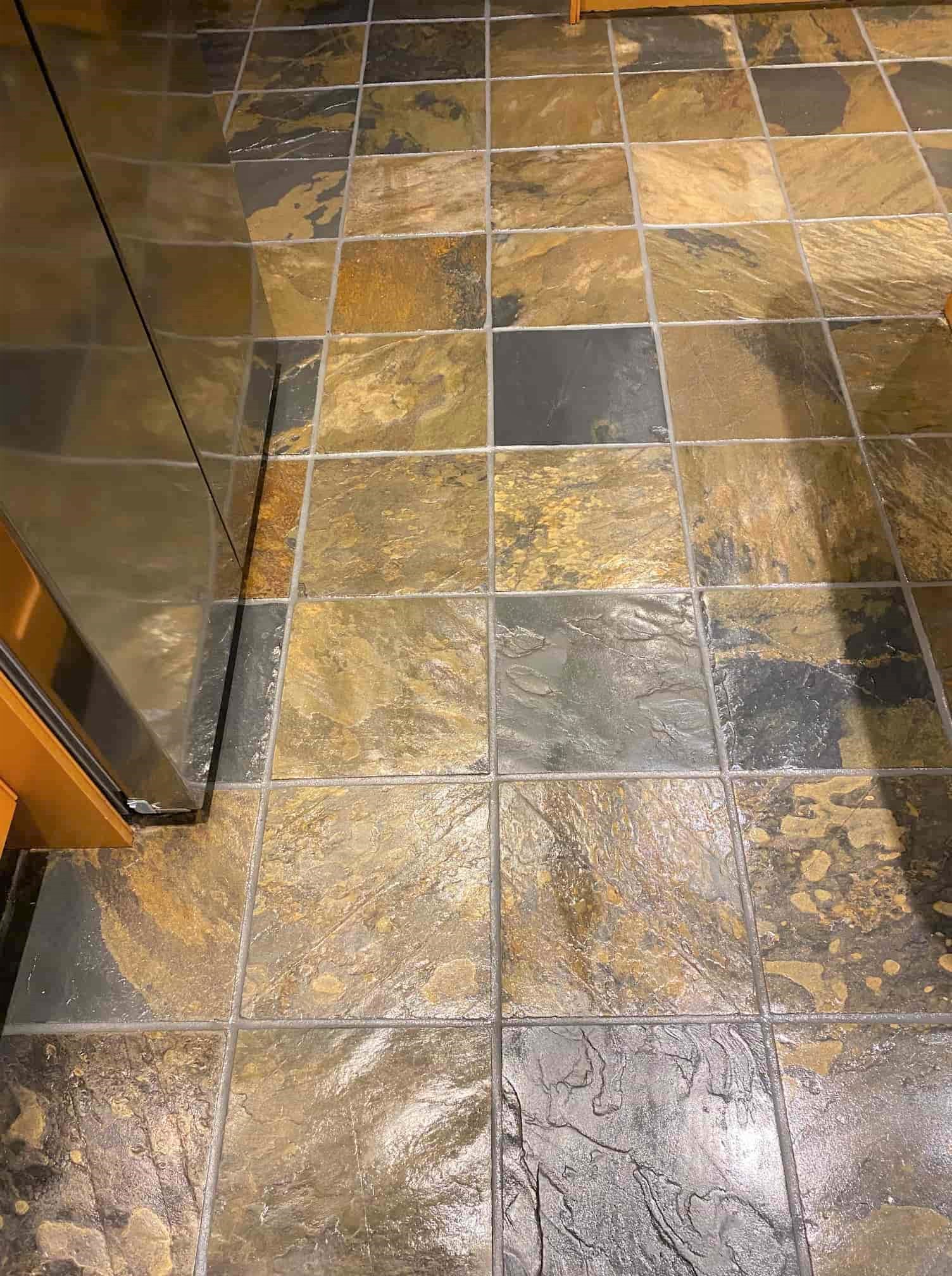 Dull Chinese Slate Kitchen Floor After Renovation Keston