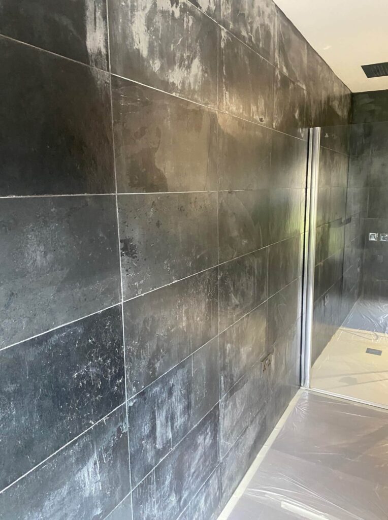 Slate Bathroom Tiles Before Cleaning Penge