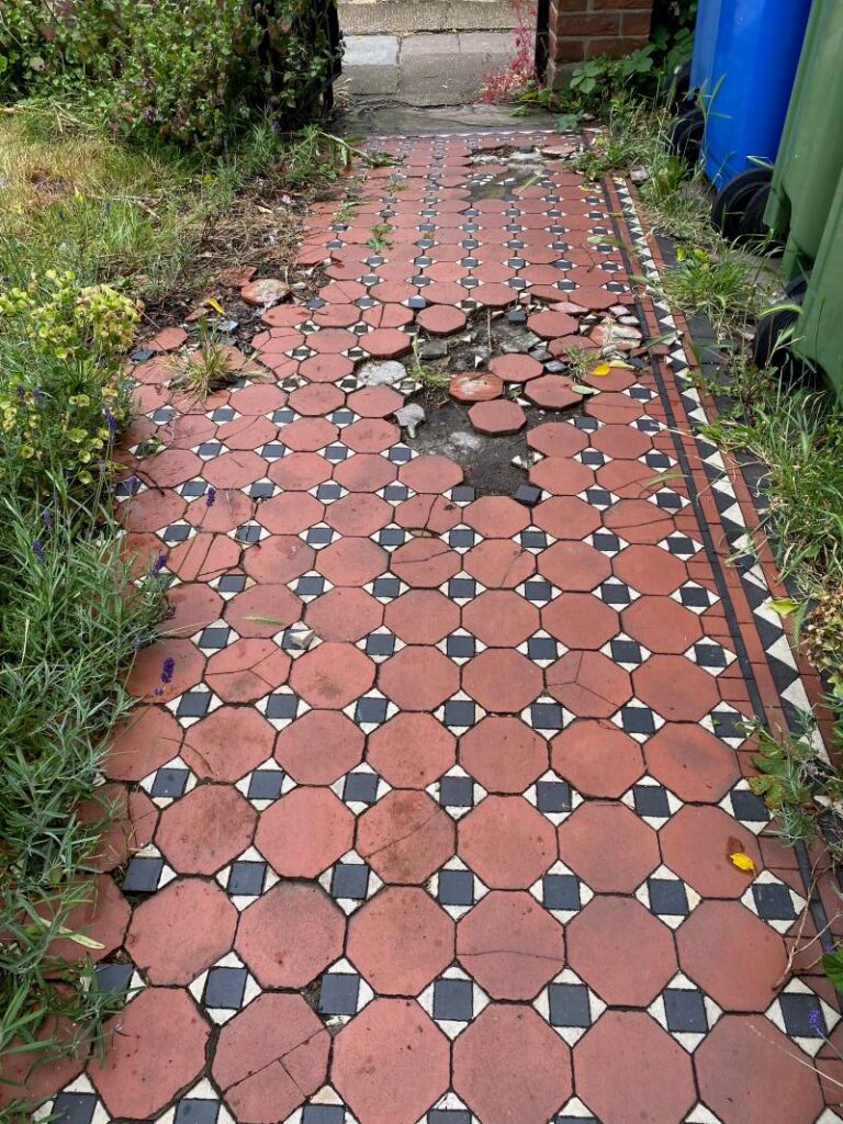 Victorian Tiled Path Before Restoration Lewisham