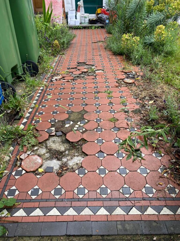 Victorian Tiled Path Before Restoration Lewisham