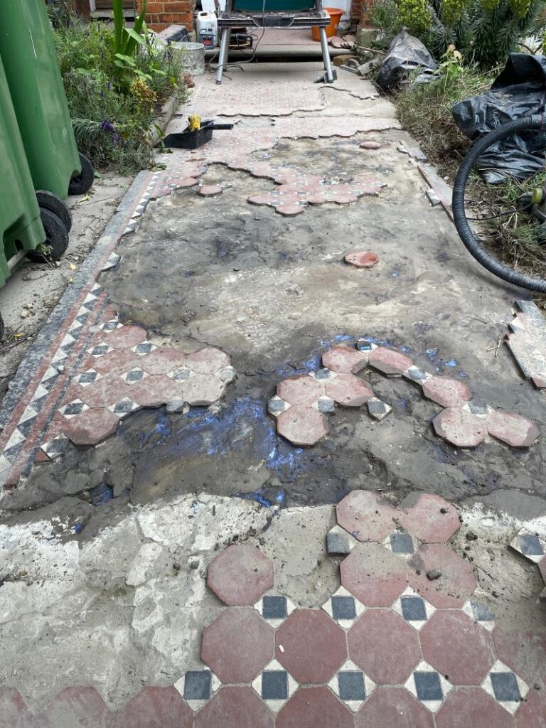 Victorian Tiled Path During Restoration Lewisham