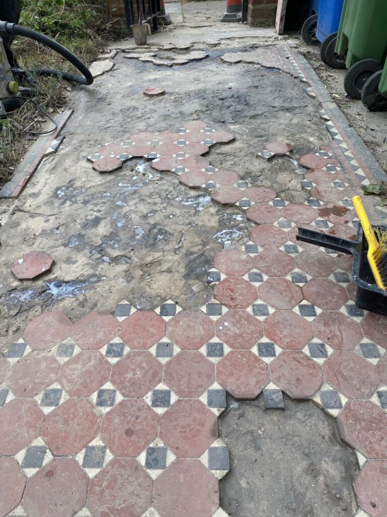 Victorian Tiled Path During Restoration Lewisham