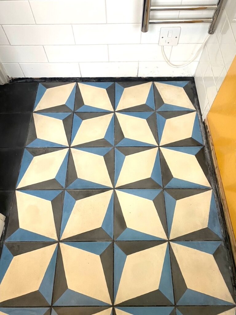 Encaustic Tiled Bathroom Floor After Renovation Blackheath SE3