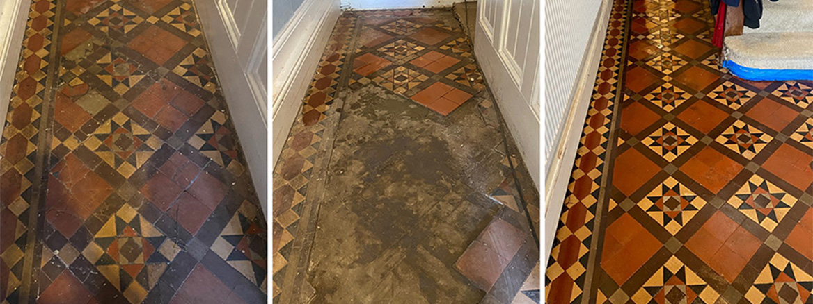 Victorian Tiled Hallway Floor Repair and Restoration Plumstead